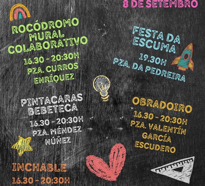 Fiesta «la vuelta al cole» en las calles de Pontevedra