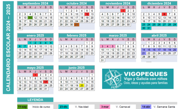 Calendario Escolar Galicia 2024-2025