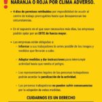 Alerta naranja o roja: hasta 4 días de permiso retribuido si no puedes acudir al trabajo