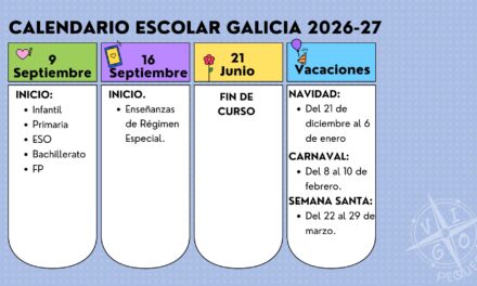Calendario escolar Galicia 2026/ 27: fechas de inicio de curso y vacaciones