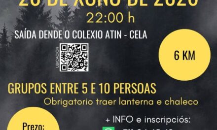 La II Andaina Nocturna con pruebas regresa a Cela con una noche de aventura, retos y diversión