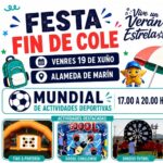 Marín celebra la ‘Festa Fin de Cole’ con un mundial de actividades deportivas y una gran fiesta de espuma