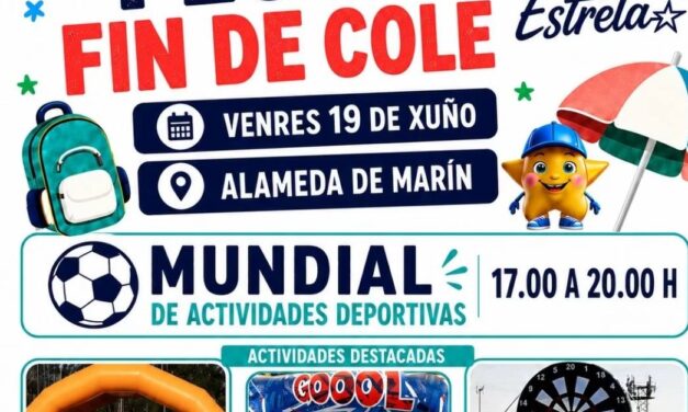 Marín celebra la ‘Festa Fin de Cole’ con un mundial de actividades deportivas y una gran fiesta de espuma