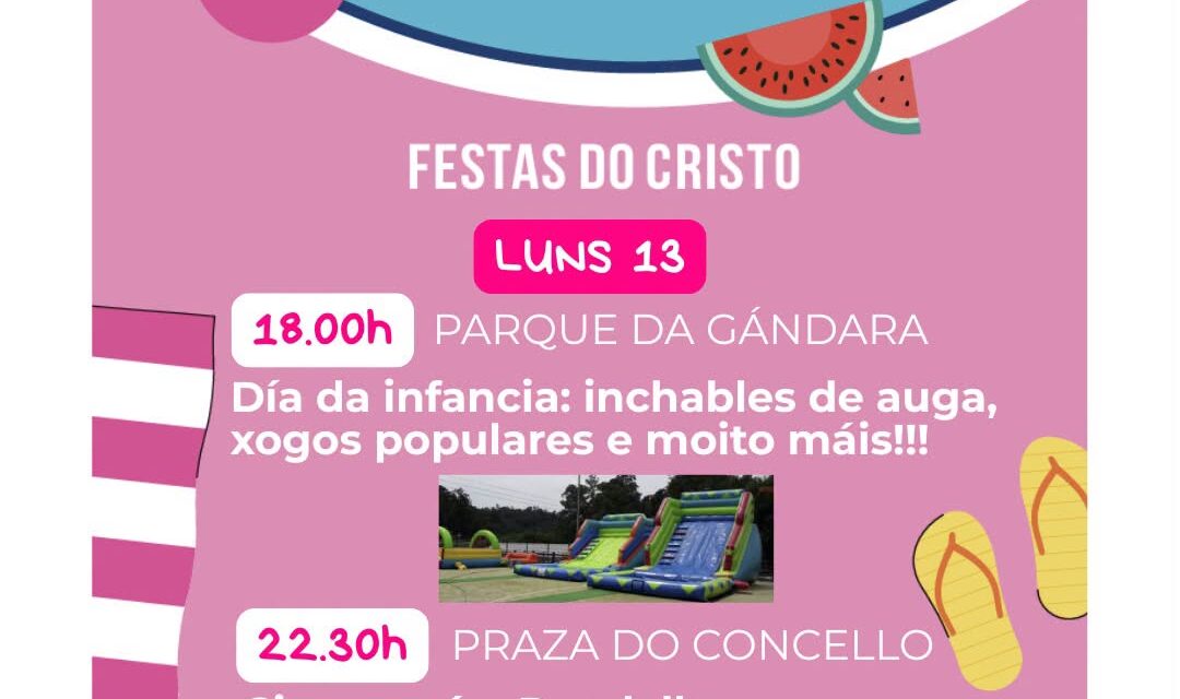 Festas do Cristo 2026 en Salceda con hinchables, fiesta de la espuma y actuación del Combo Dominicano