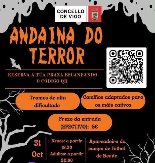 Andaina do Terror 2026 en Beade: una ruta de Samaín para niños y adultos